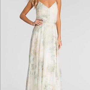 Jenny Yoo Inesse Ivory Sage Printed Floral dress